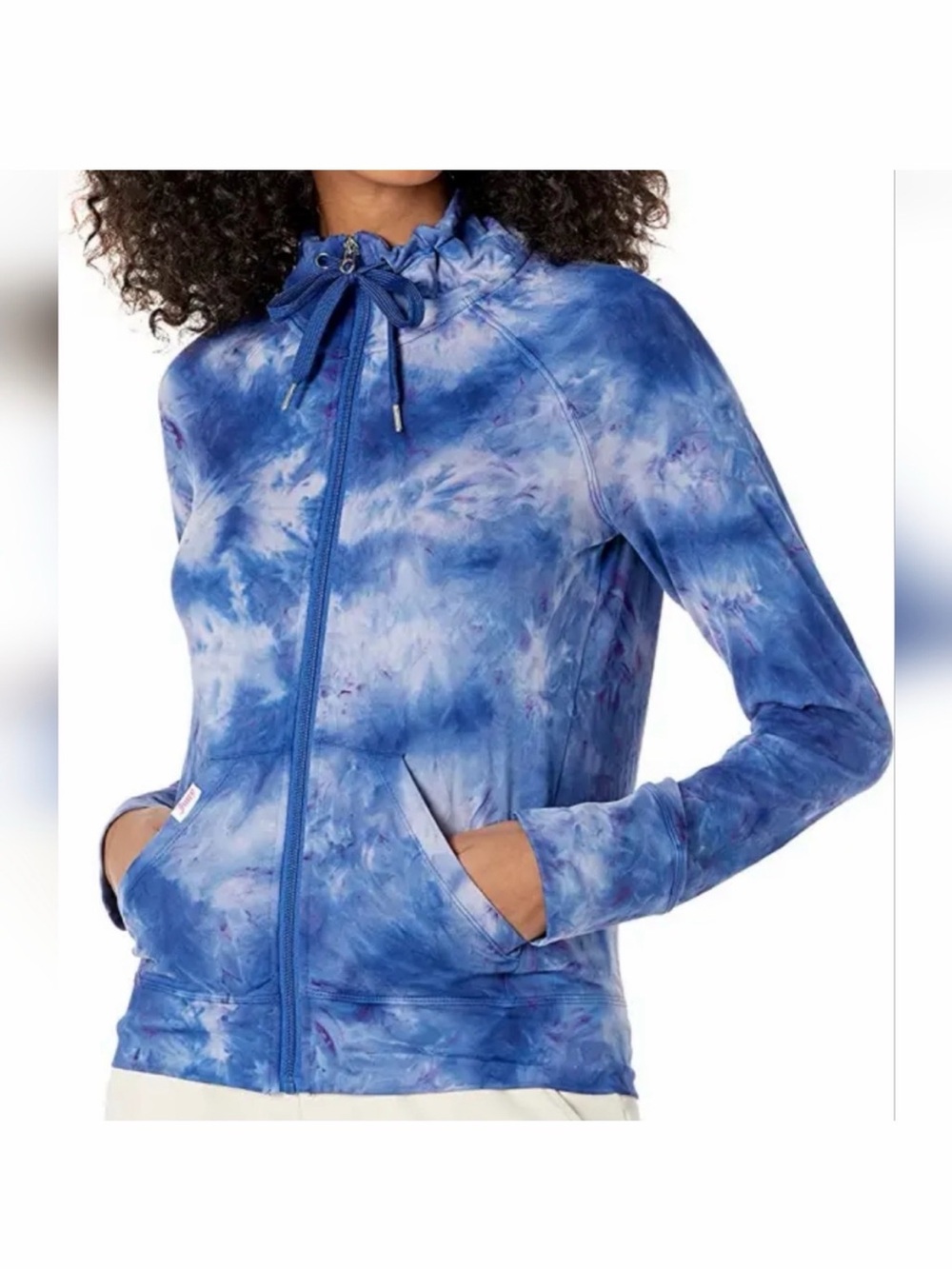 Juicy Couture Sport Blue Tie-Dye Full Zip Lightweight Jacket - Size M